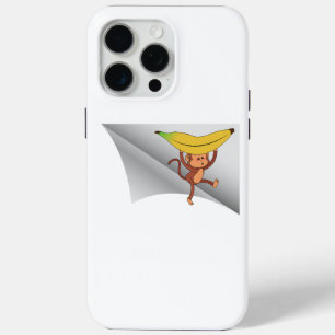 Coque iPhone 15 Pro Max singe à la banane sous le patch