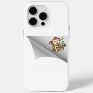 Coque iPhone 15 Pro Max singe chanter sous le patch