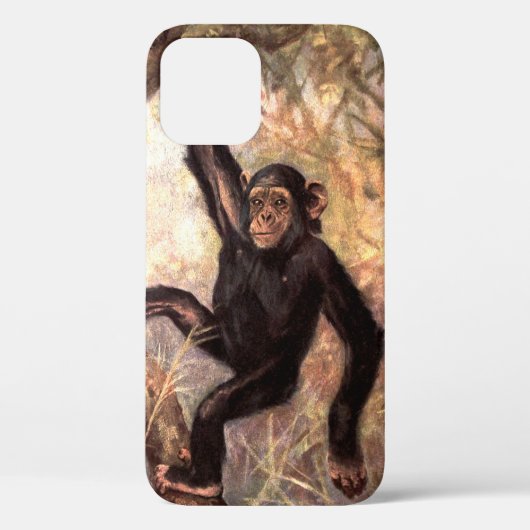 Coques Case-Mate iPhone Singe chimpanzé par CE Swan, Animaux sauvages Vint (Verso)