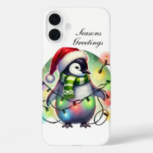 Coques iPhone 16 Plus Singe de Noël festif personnalisable