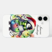 Coques Case-Mate iPhone Singe de Noël festif personnalisable (Verso (horizontal))