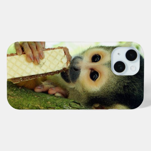 Coques Case-Mate iPhone Singe écureuil mangeant un biscuit wafer (Verso (horizontal))