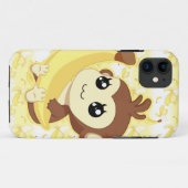 Coques Case-Mate iPhone Singe mignon de Kawaii tenant la banane (Dos (Horizontal))