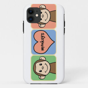 Coque iPhone 11 Singes mignons de clipart (images graphiques) de