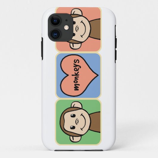 Coques Case-Mate iPhone Singes mignons de clipart (images graphiques) de (Dos)