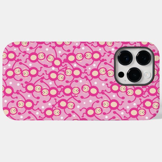 Coques Case-Mate iPhone Singes sots en rose Motif Amusants petits (Verso (horizontal))