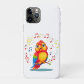 Coques Case-Mate iPhone **Singing Parrot – Cute Parrot Singing Illustratio (Dos)