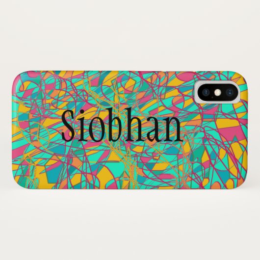 Coques Case-Mate iPhone Siobhan d'art abstrait noir orphelin (Dos (Horizontal))