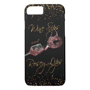 Coque iPhone 7 Sips de vin et lèvres Rosey 2 - Dusty Rose