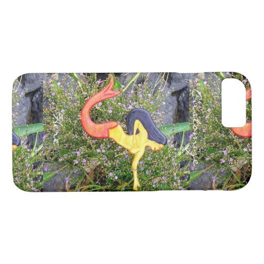 Coques Case-Mate iPhone sirène à queue rouge (Dos (Horizontal))