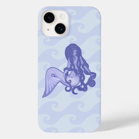 Coques Case-Mate iPhone Sirène assise bleue (Verso)