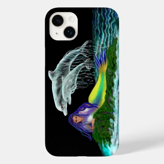 Coques Case-Mate iPhone Sirène avec dauphins (Verso)