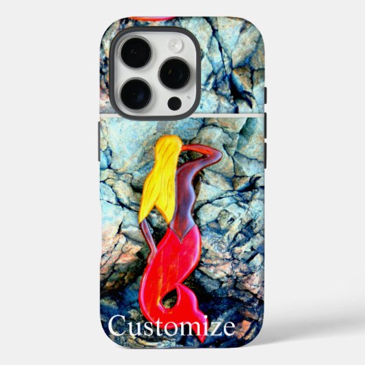 Coques Case-Mate iPhone sirène blonde en rouge (Verso)