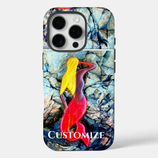 Coques Case-Mate iPhone sirène blonde en rouge (Verso)