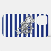 Coques Case-Mate iPhone Sirène d'argent sur les rayures marines (Verso (horizontal))