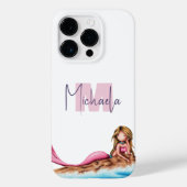 Coques Case-Mate iPhone Sirène de fille monogramme (Verso)