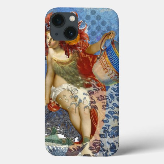 Coques Case-Mate iPhone Sirène du Verseau Art Gothique Bleu (Verso)