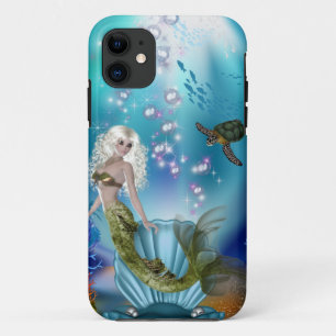 Coque iPhone 11 Sirène et tortue de mer