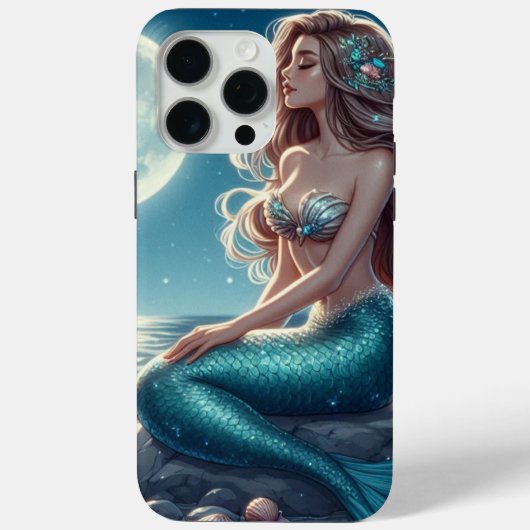 Coques Case-Mate iPhone Sirène sur la plage la nuit (Verso)