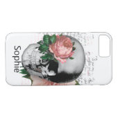 Coques Case-Mate iPhone Skateboard Moderne Dusty Rose Rose Crâne (Dos (Horizontal))