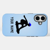 Coques Case-Mate iPhone Skateboarder guy faisant des Tricks - bleu cool pe (Verso (horizontal))