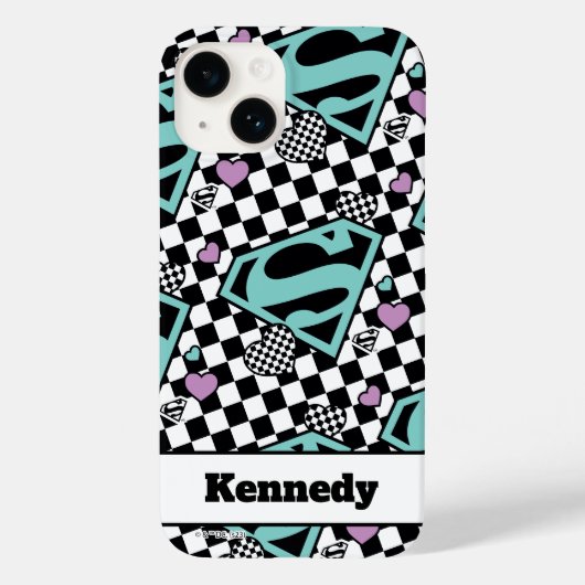 Coques Case-Mate iPhone Skater Girl Supergirl Coeurs S-Shield (Verso)