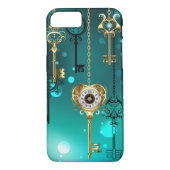 Coques Case-Mate iPhone Skeleton Keys on Green Background (Dos)