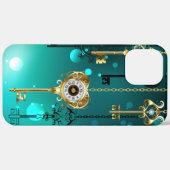 Coques Case-Mate iPhone Skeleton Keys on Green Background (Verso / Droite)