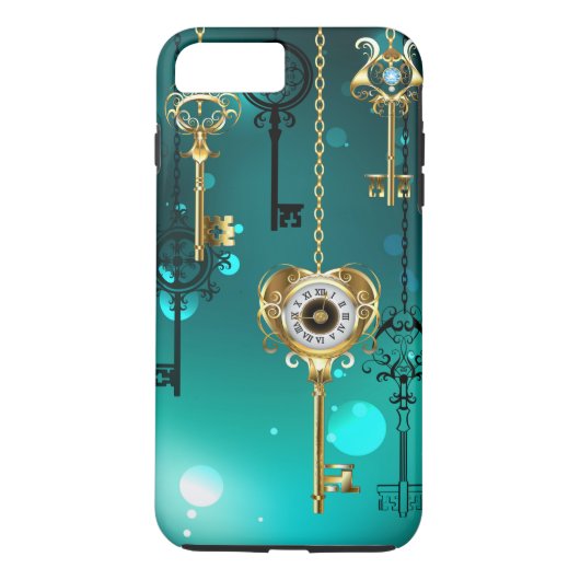Coques Case-Mate iPhone Skeleton Keys on Green Background (Dos)