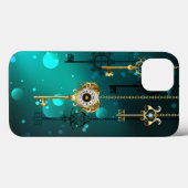 Coques Case-Mate iPhone Skeleton Keys on Green Background (Verso (horizontal))