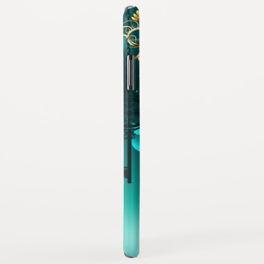 Coques Case-Mate iPhone Skeleton Keys on Green Background (Dos/Droite)