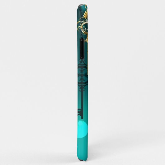 Coques Case-Mate iPhone Skeleton Keys on Green Background (Dos/Droite)