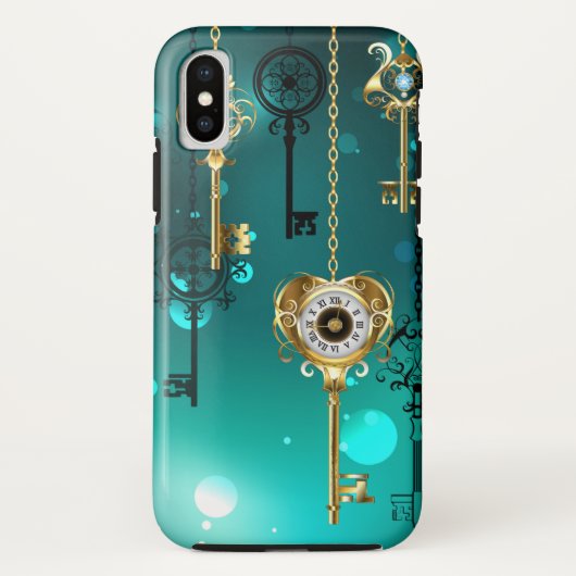 Coques Case-Mate iPhone Skeleton Keys on Green Background (Dos)