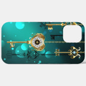 Coques Case-Mate iPhone Skeleton Keys on Green Background (Verso (horizontal))