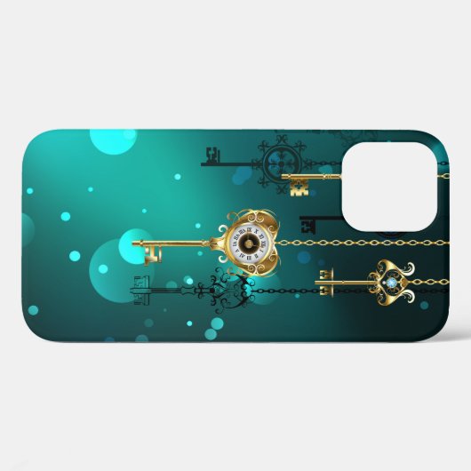 Coques Case-Mate iPhone Skeleton Keys on Green Background (Verso (horizontal))