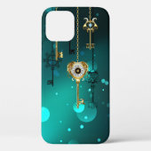 Coques Case-Mate iPhone Skeleton Keys on Green Background (Verso)