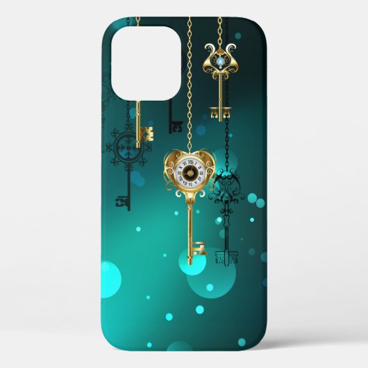 Coques Case-Mate iPhone Skeleton Keys on Green Background (Verso)