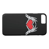 Coques Case-Mate iPhone Skeleton Met Un Coeur Rouge Classique (Dos (Horizontal))