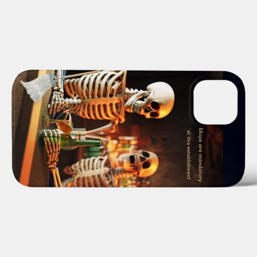 Coques Case-Mate iPhone Skeletons dans un bar (Verso (horizontal))