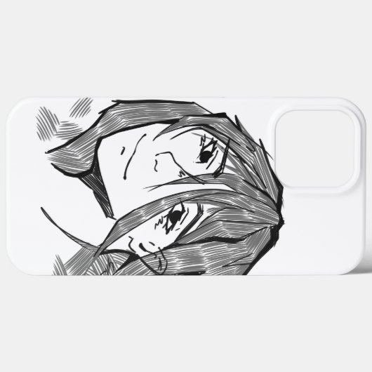 Coques Case-Mate iPhone Sketched girl iPhone pro 13 Max (Verso (horizontal))
