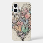 Coques Case-Mate iPhone Sketchy Love Hearts (Verso)