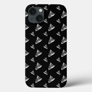 Etui iPhone 13 Sketchy Sailboat Pattern
