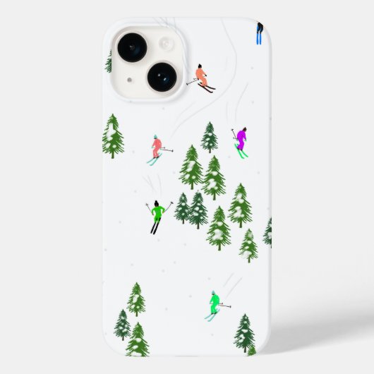 Coques Case-Mate iPhone Ski alpin Ski Ski Arbres d'hiver (Verso)
