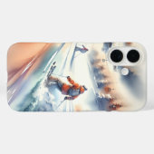 Coques Case-Mate iPhone Ski De Neige En Aquarelle (Verso (horizontal))
