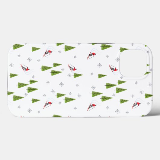 Coques Case-Mate iPhone Ski de neige moderne en hiver (Verso (horizontal))
