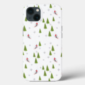 Coques Case-Mate iPhone Ski de neige moderne en hiver (Verso)