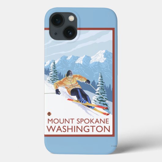 Coques Case-Mate iPhone Ski de neige - Mont Spokane, (Verso)