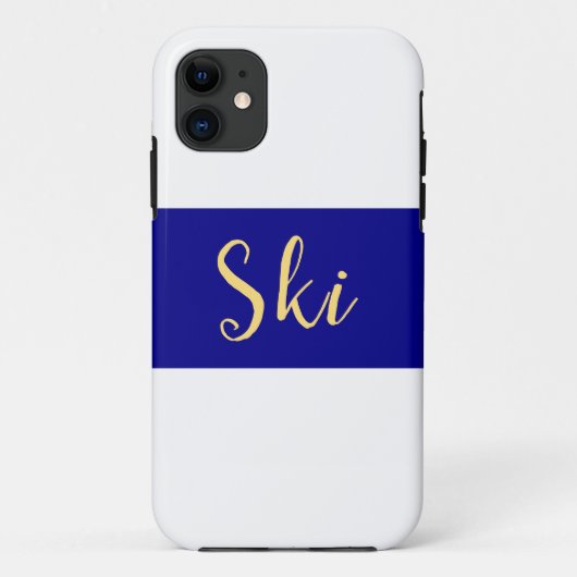 Coques Case-Mate iPhone SKI Large Bright Royal Bleu Hiver Blancs (Dos)
