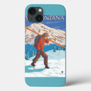 iPhone 13 Coque Skier Carrying Snow Skis - Montana