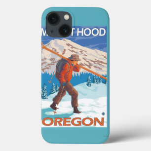 iPhone 13 Coque Skier Carrying Snow Skis - Mount Hood, OR